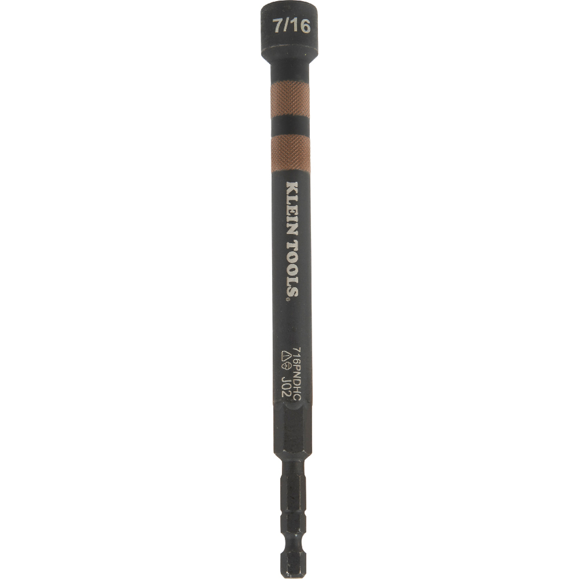 Klein Tools, 7/16in. Hollow Magnetic Color-Coded Power Nut Dr, Model# 716PNDHC